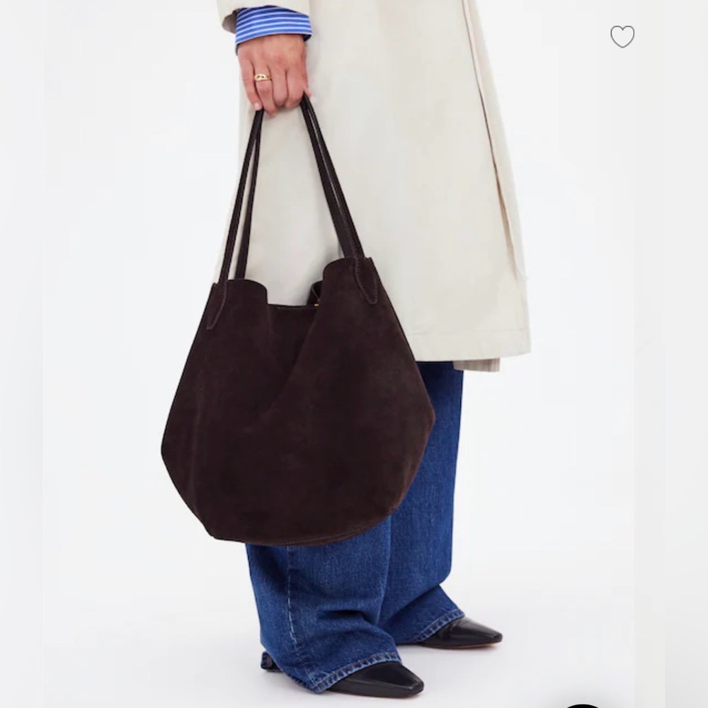 NWT Madewell Shopper Tote in Dark Carob Suede - Picture 4 of 12